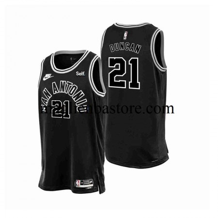 Maglia NBA San Antonio Spurs Tim Ducan 21 Nike 2022-2023 Classic Edition Nero Swingman - Uomo